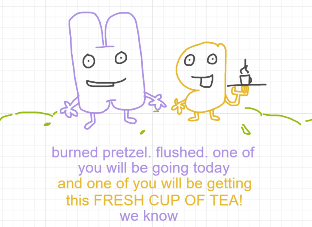 A panel from Ready Oar Knot, episode three of the Board Boards object show by Furretwalk/WalkingFurret.